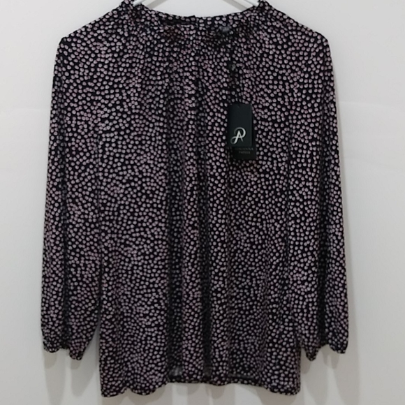 Tops - ADRIANNA PAPELL Moss Crepe Ruffle Neck Top